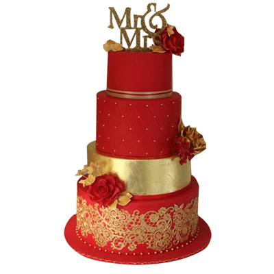 "Mr and Mrs Fondant cake - code05 (8 Kgs) - Click here to View more details about this Product